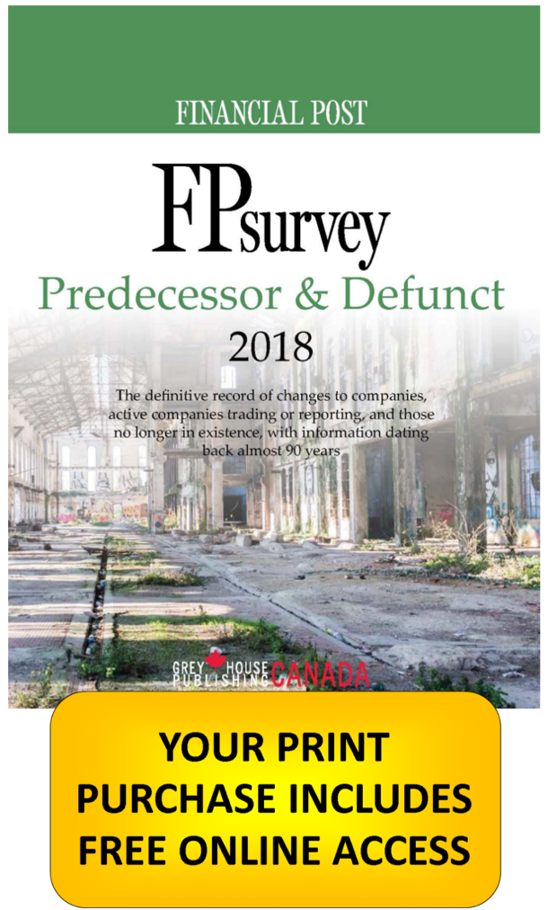 FP Survey - Predecessor & Defunct, 2018